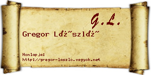 Gregor László névjegykártya