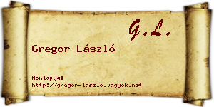 Gregor László névjegykártya
